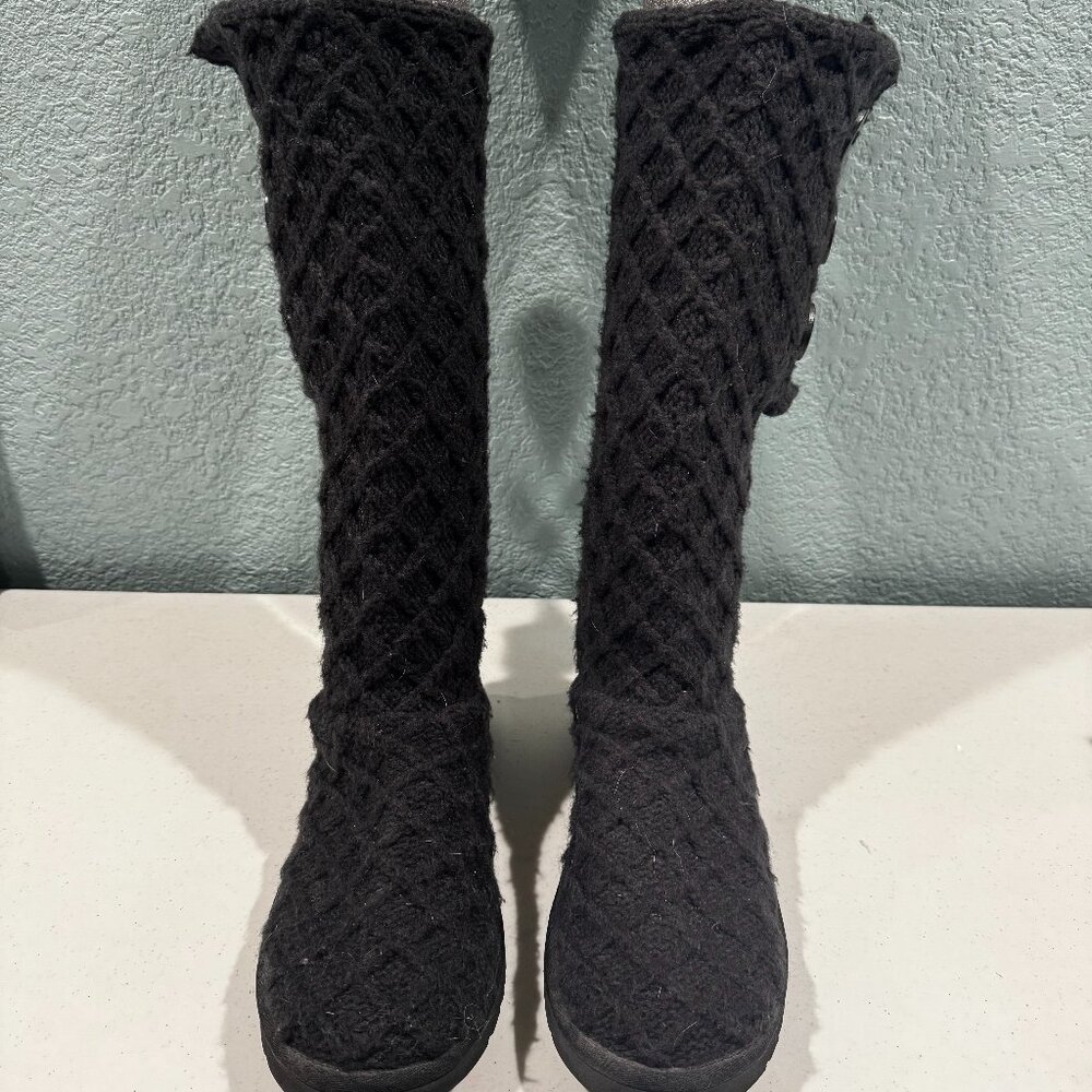 UGG Classic Cardy Black Multi-Height Knit Boots